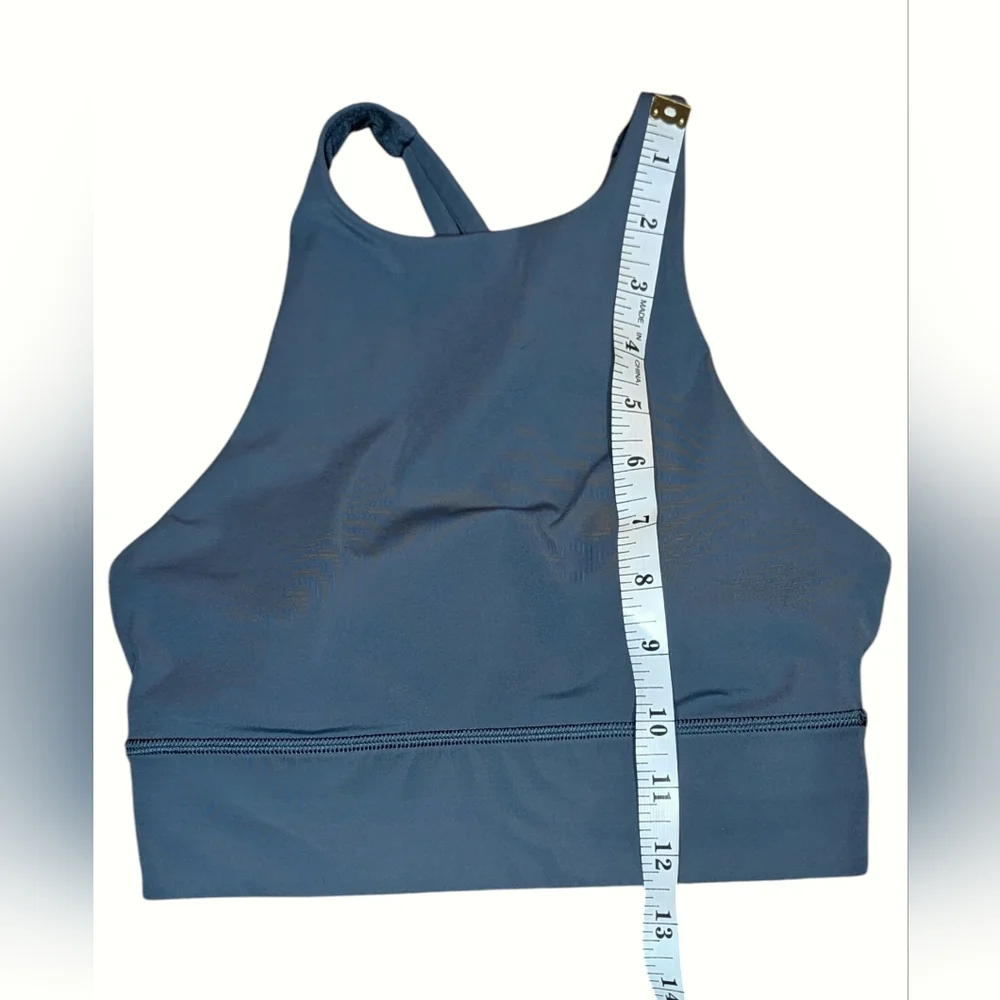 Lululemon Energy Bra High Neck Long Line Iron Blue Size 4 Medium Support - Picture 9 of 12